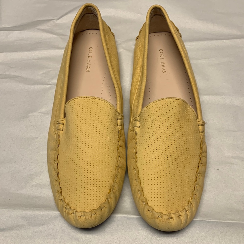 Cole Haan Yellow Perforated Loafers